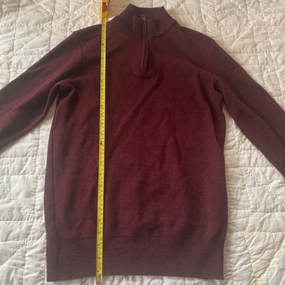 Robert Graham Sweater Mens Extra Large Red Quarter Zip Cotton Blend Long Sleeve - Picture 3 of 4